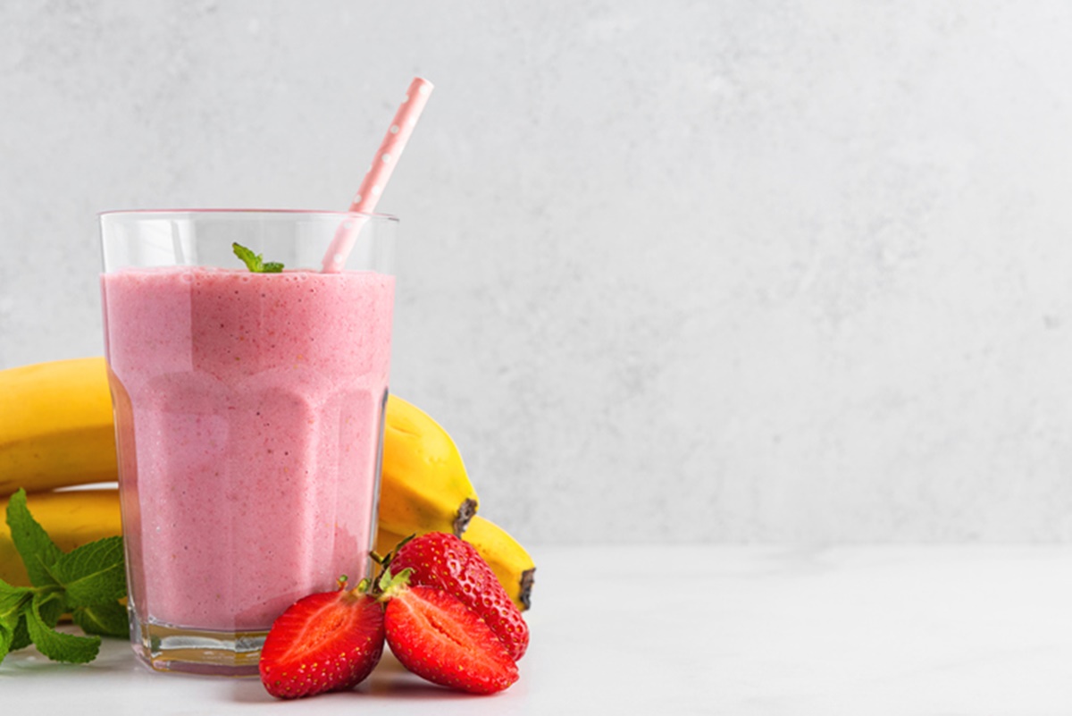 Smoothie De Banana Com Morango