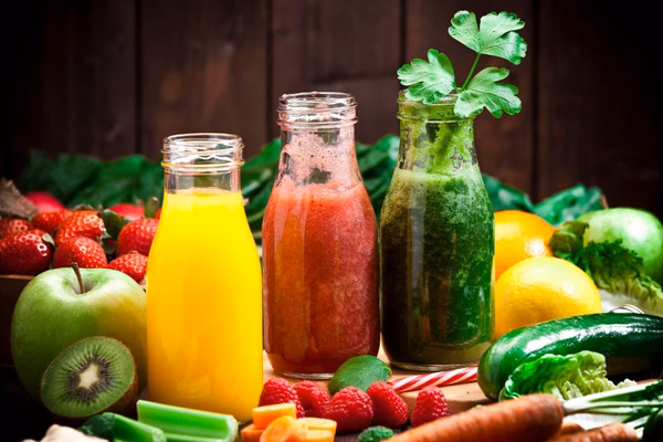 Sucos detox e coloridos