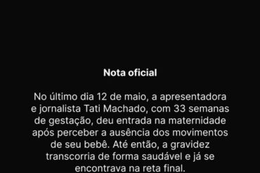 Tati machado revela que perdeu bebe