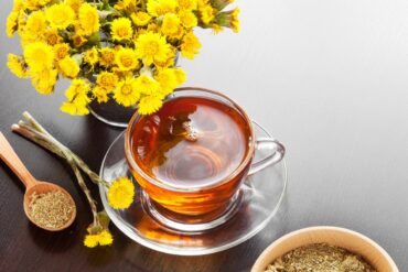 Cha de uxi amarelo texto