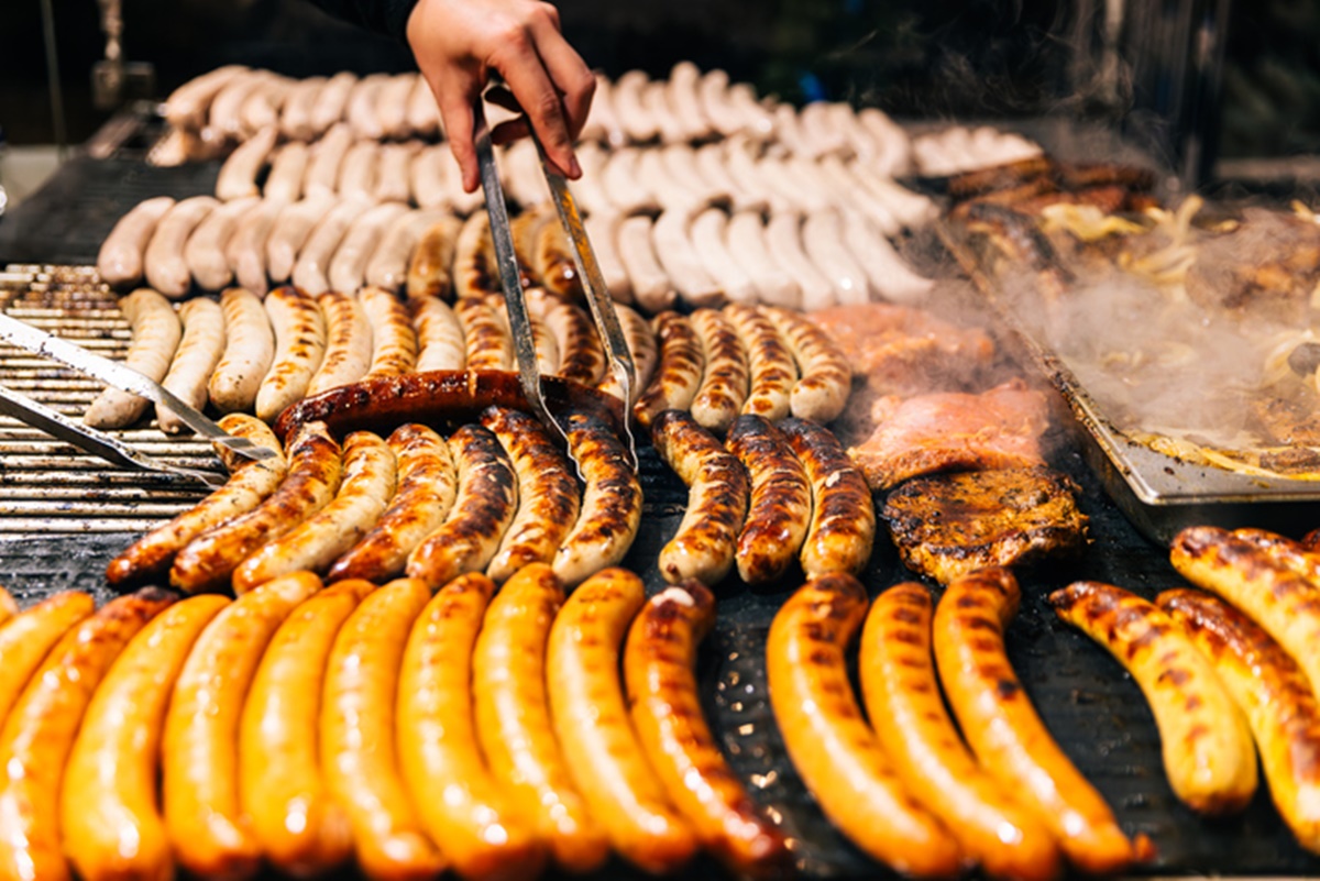 Linguica em churrasco