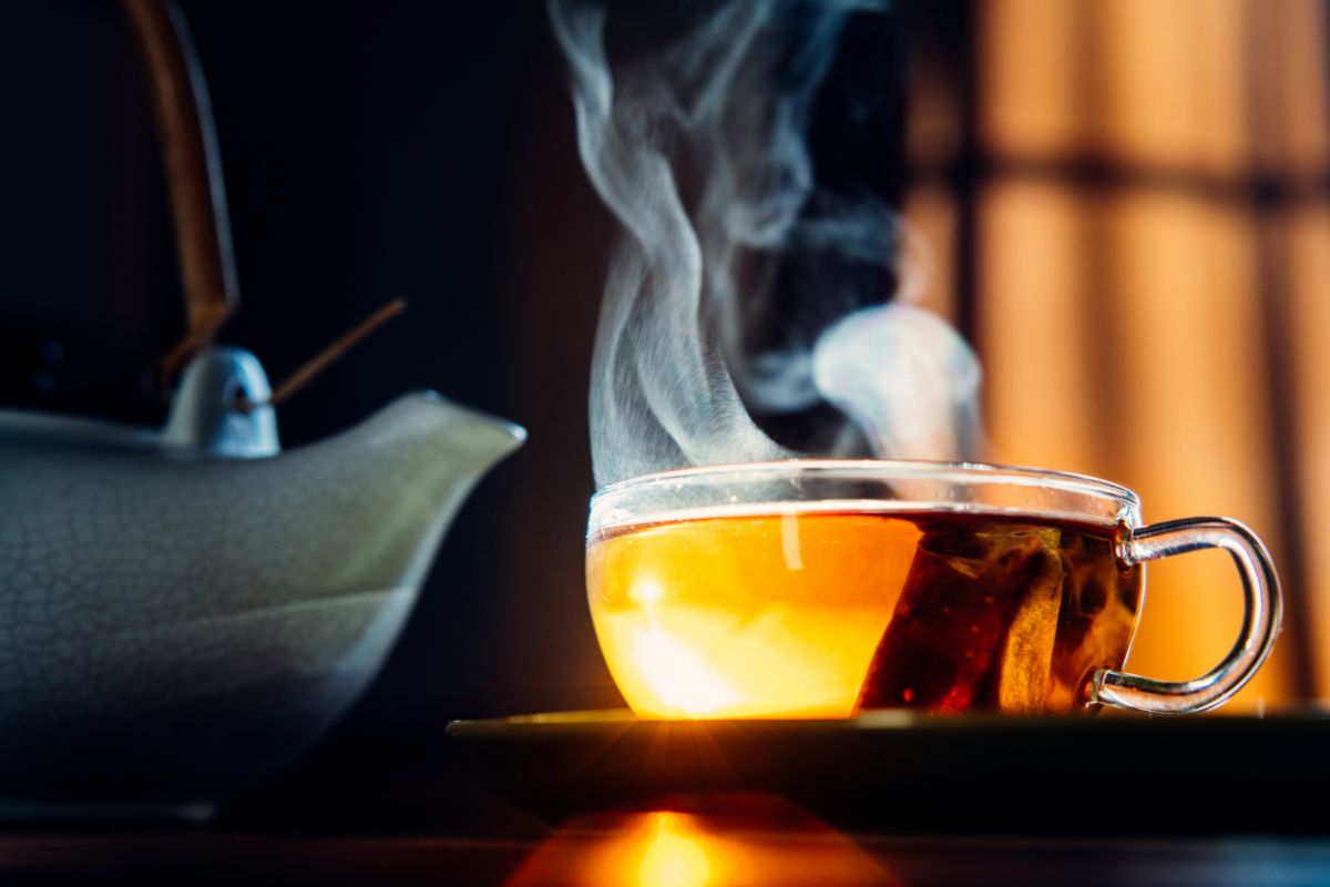 Imagem de uma xicara de cha quente